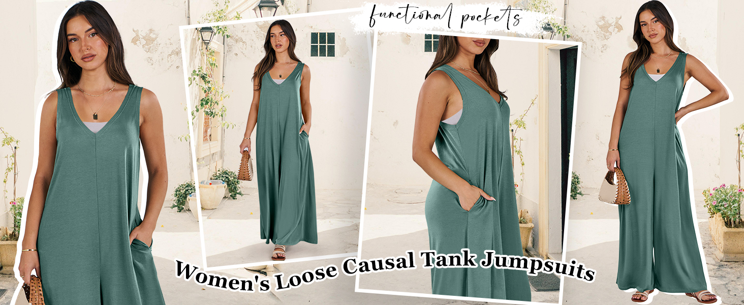 casual loose tank jumpsuit overalls