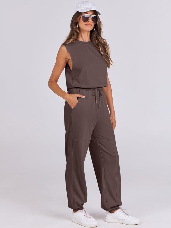 ANRABESS Jumpsuits for Women Casual Summer Sleeveless 2025 Romper One Piece Outfit Active Workout Lounge Jumpsuits Pockets - Image 13