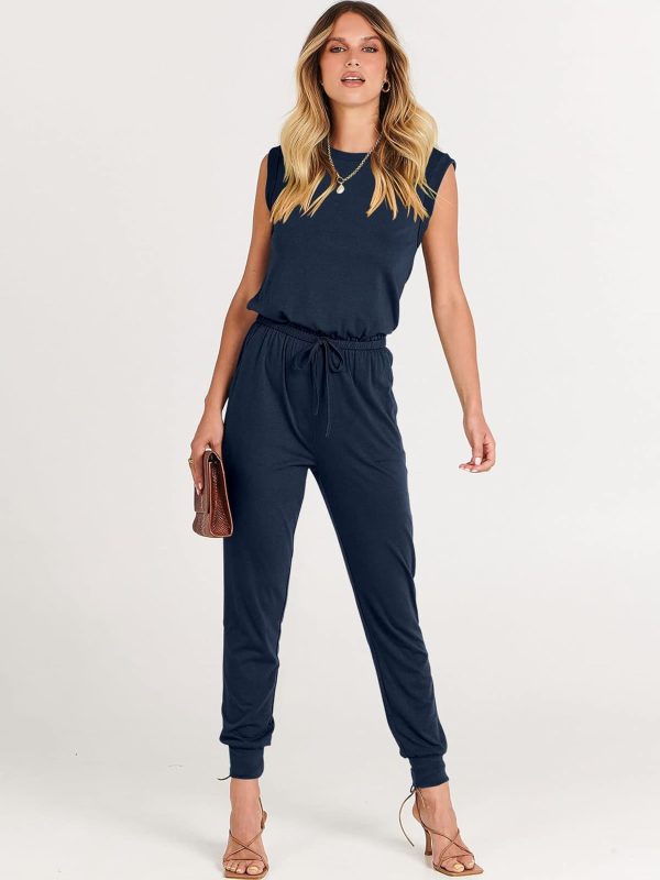 ANRABESS Women’s Summer Crewneck Sleeveless Casual Dressy Loose Stretchy Jumpsuits Rompers 2025 Trendy Outfits - Image 4