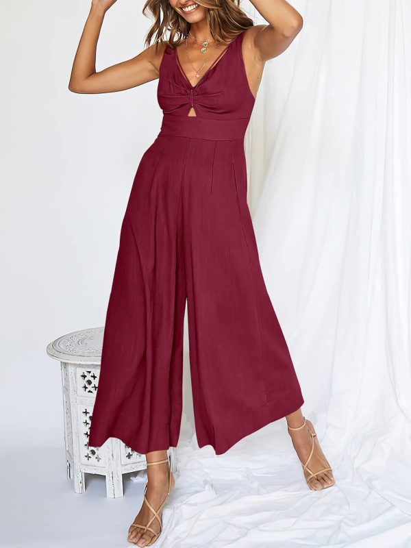 ANRABESS Women's Jumpsuits Summer Wide Leg Sleeveless V Neck Casual Dressy Linen Pants Rompers 2025 Vacation Beach Outfits - Image 73