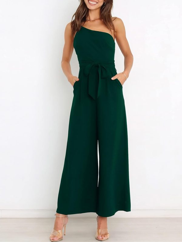 ANRABESS Women Summer Dressy Jumpsuits One Shoulder Sleeveless Casual Wide Leg Pants Romper Jumper 2025 Trendy Outfits - Image 23