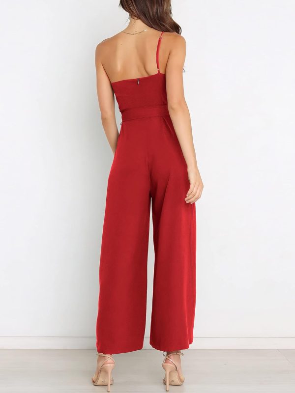 ANRABESS Women Summer Dressy Jumpsuits One Shoulder Sleeveless Casual Wide Leg Pants Romper Jumper 2025 Trendy Outfits - Image 57